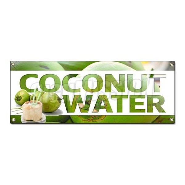 COCONUT WATER BANNER SIGN fresh drinks cold ice soda water